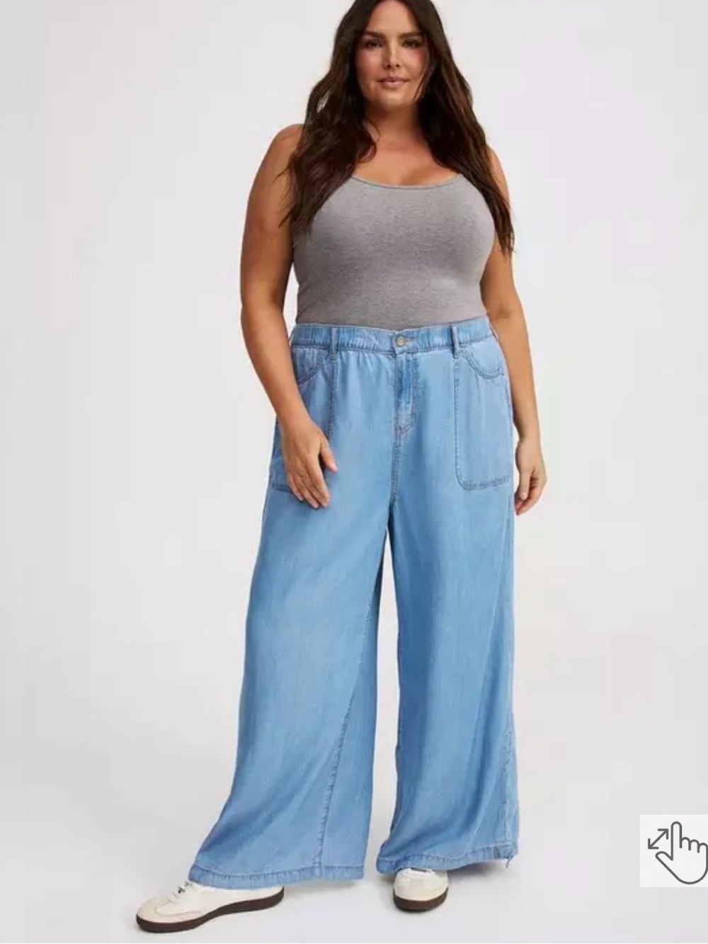 Torrid Slouchy Balloon Lightweight Denim Jean Wide Leg Joggers Sz 20 Short Boho